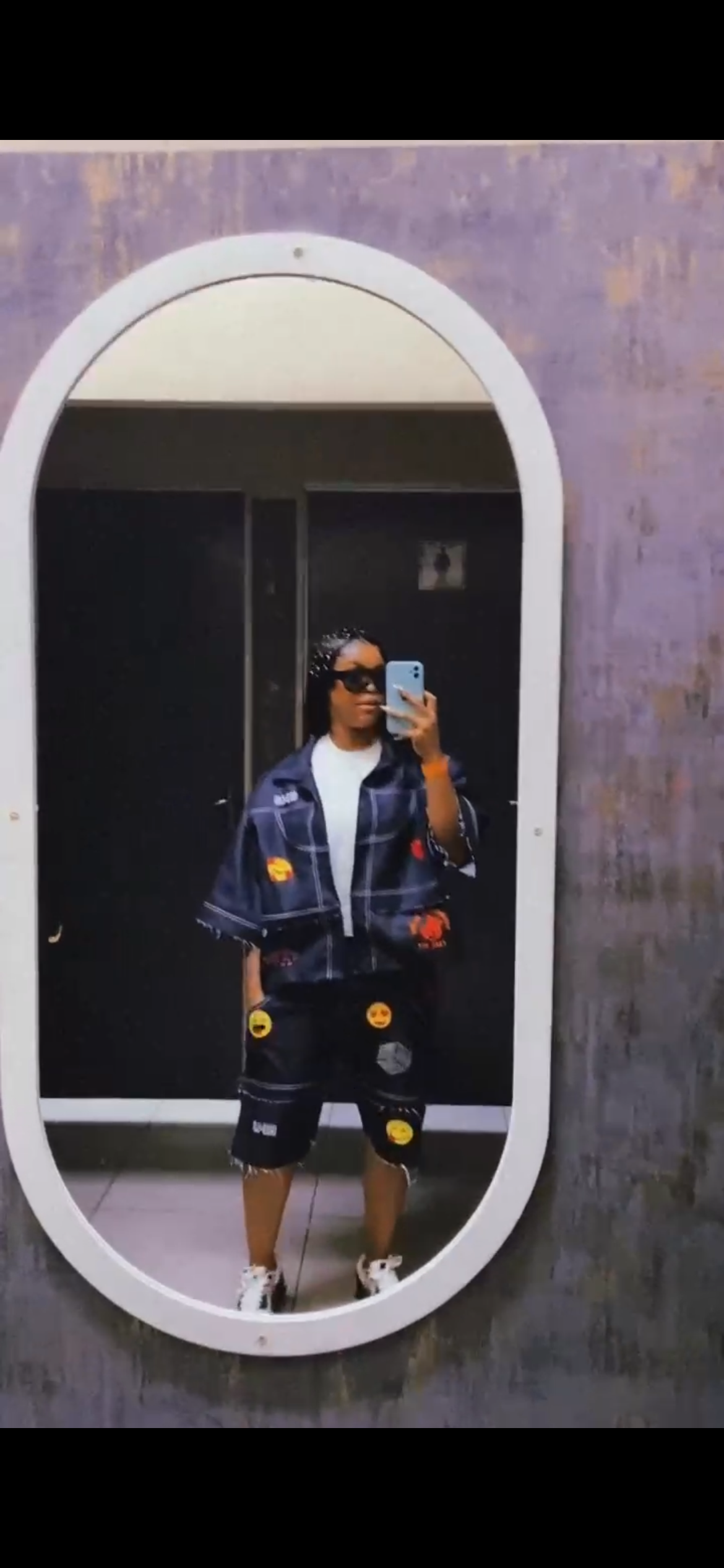 Emojie Denim shirt & shorts